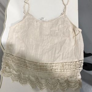 Sheer cropped tank top